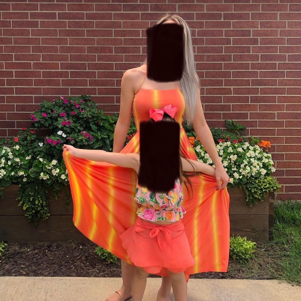 Fashion Nova Orange & Yellow Dress